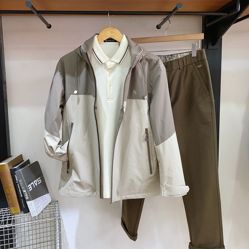 保罗彼得2025春装男士夹克连帽 拼接款防水防污多功能 PREA76350,男装,夹克,淘宝优惠券,粉丝福利购,淘宝优惠卷
