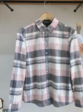 保罗彼得 女式翻领长袖格子衬衫专柜正品 洋气时尚 舒适CBDC59110