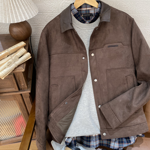 男式轻薄款90绒羽绒服保罗彼得新款麂皮绒保暖夹克外套YCEDR00480