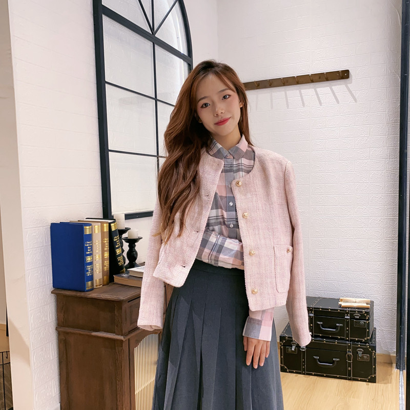 保罗彼得正品粉色甜美精致小香风外套女春秋2024新款韩系上衣法式,女装/女士精品,短外套,淘宝优惠券,粉丝福利购,淘宝优惠卷