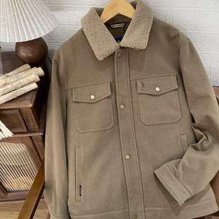 翻领休闲保暖羽绒服羊羔绒领子RL0854556 男式 DIV.POLO 商场同款