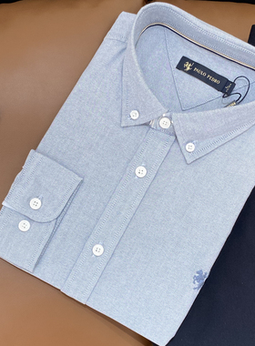 保罗彼得专柜正品秋新款YWECC00226男式翻领纯棉长袖衬衫时尚百搭
