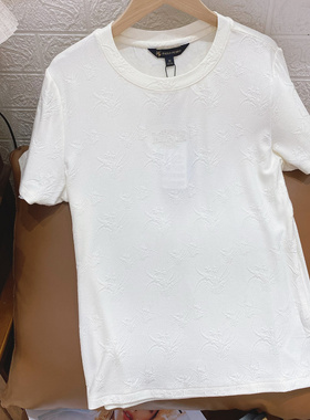 保罗彼得女士新款圆领短袖高级提花图案百搭柔软舒适TBFBT00560