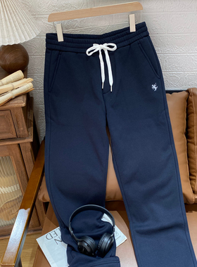 保罗彼得专柜正品新款男士加绒休闲裤秋冬款纯色百搭TBECD00044