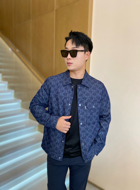 保罗彼得 春装新款男士翻领牛仔茄克复古印花 时尚潮流RBDA73260