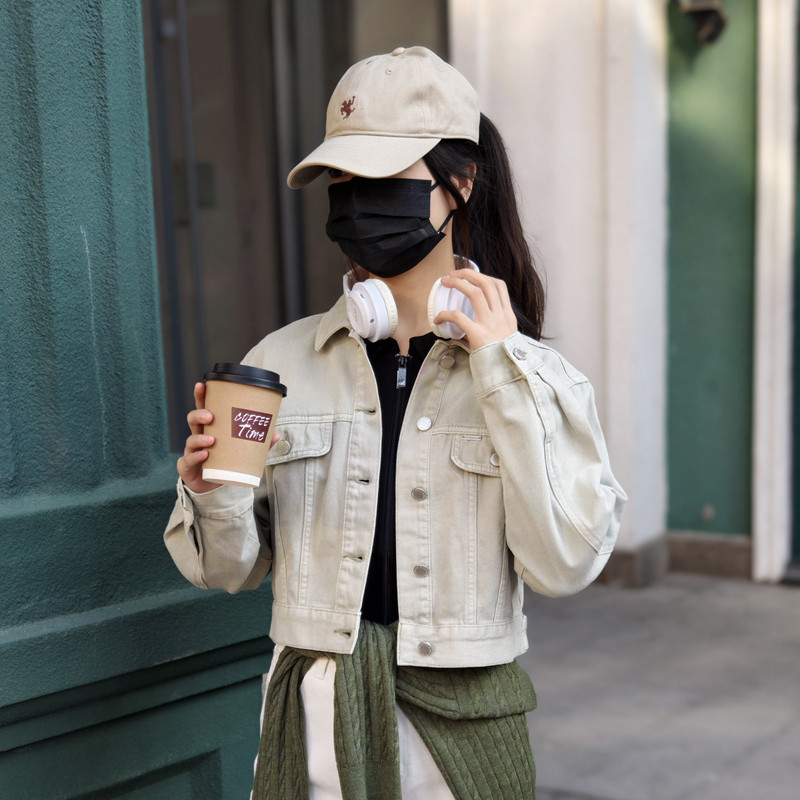 保罗彼得女士翻领牛仔外套时尚