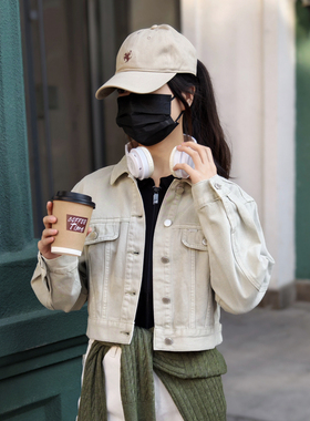 保罗彼得2025新款春装女士牛仔外套 翻领 短款时尚潮流BLEA73720