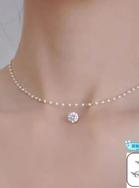 法兰西AG瑷嘉沙宫廷风锁骨链人鱼之泪串珠项链女款赵露思同款