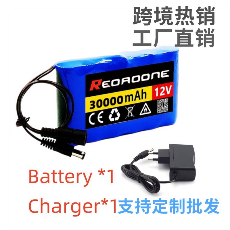 3S2P 12V 30000mAh 18650锂电池可充电直流 12.6V 30Ah+1A充电器 户外/登山/野营/旅行用品 电池/燃料 原图主图