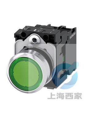 西门子金属亮光绿色瞬动型平头按钮3SU1150-0AB40-1BA0/3BA0