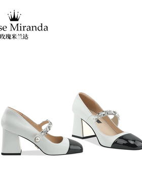 玫瑰米兰达RoseMiranda纪念时刻高跟鞋手工一字带复古玛丽珍单鞋