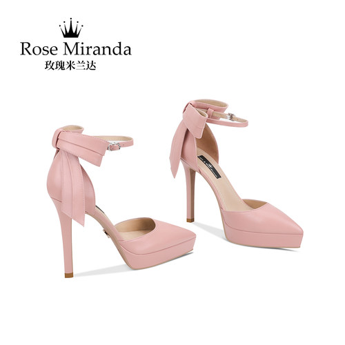 玫瑰米兰达RoseMiranda高跟鞋玛丽珍粉色厚底防水台凉鞋女