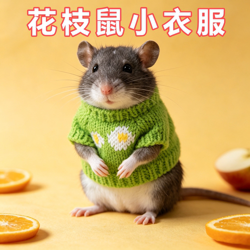 花枝鼠专用过冬小衣服四季通用服装裙子小宠物毛线衣服饰针织衫