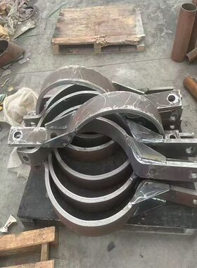 碳钢大口径扁钢双螺栓管夹化工J4-1200-200-500-C1成品固定滑动管