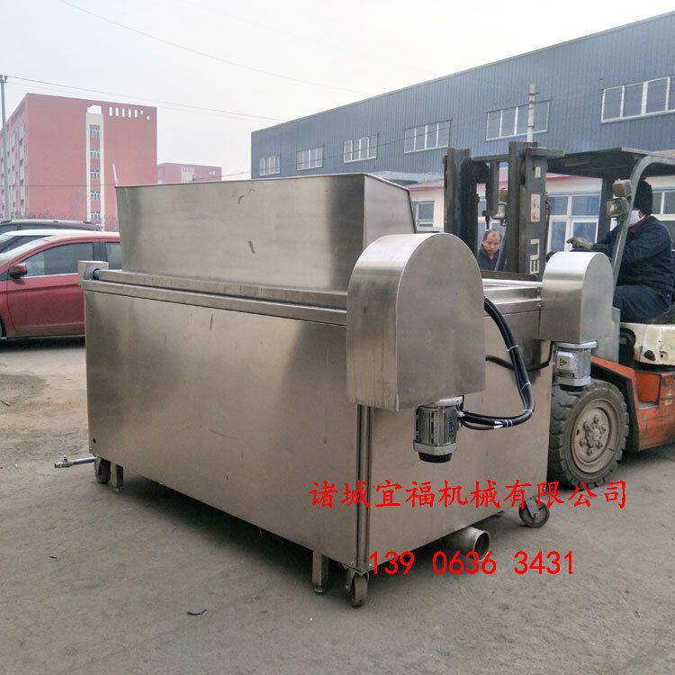 电加热牛肉油炸机_连续牛肉干油炸锅_宜福牛肉条油炸设备厂家