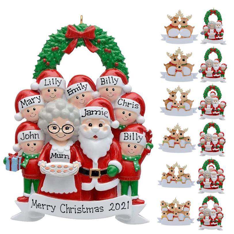 Cute Christmas Resin Family Ornament Personalized Reindeer
