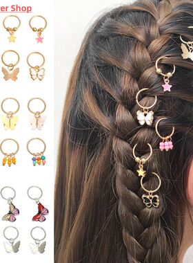 6Pcs Butterfly Star Pendant Hair Clip For Women Braid Trendy