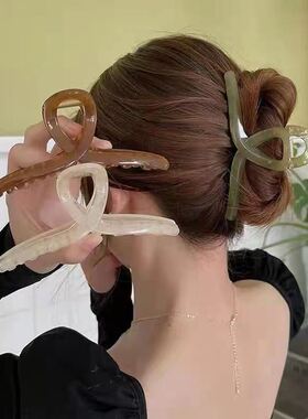 Acrylic Clear Grab Clip Elegant Adult Bath Large Hair Clip新