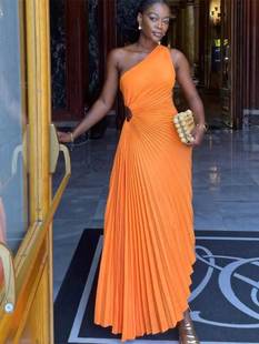 Sexy Pleated Women line Dress Prom Ruched Evening Dresses