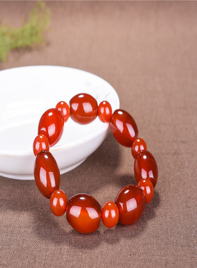红玛瑙本命年招财保平安手串