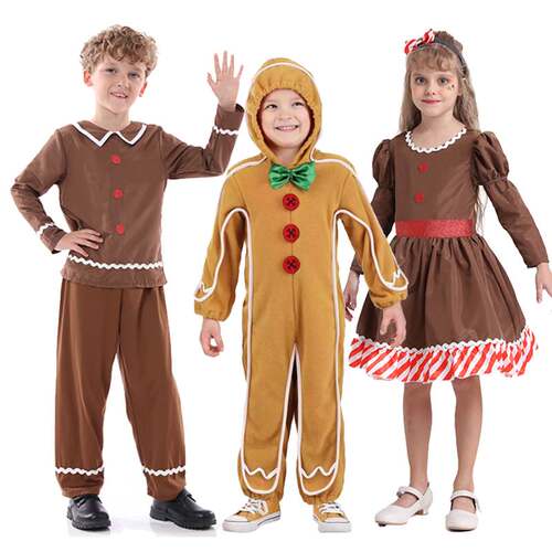圣诞节cosplay服装 卡通角色扮演服 姜饼人 Gingerbread man 服装