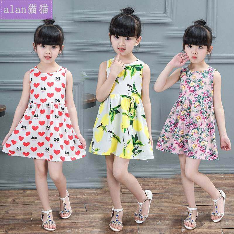 kids cotton summer dress for girls baby children dresses裙子图片