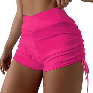 swimming 欧美性感比基尼抽绳翘臀平角泳裤 Women trunk 女大尺码