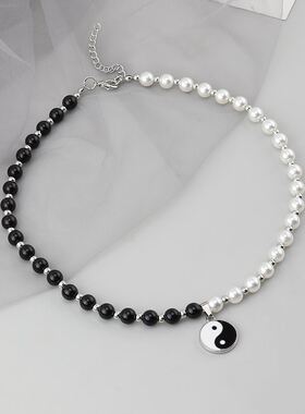 Pendant Pearl Beads Pendant Choker Necklace Punk Chain Unise