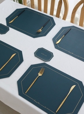 Leather potholder dining table coaster western placemat 餐垫