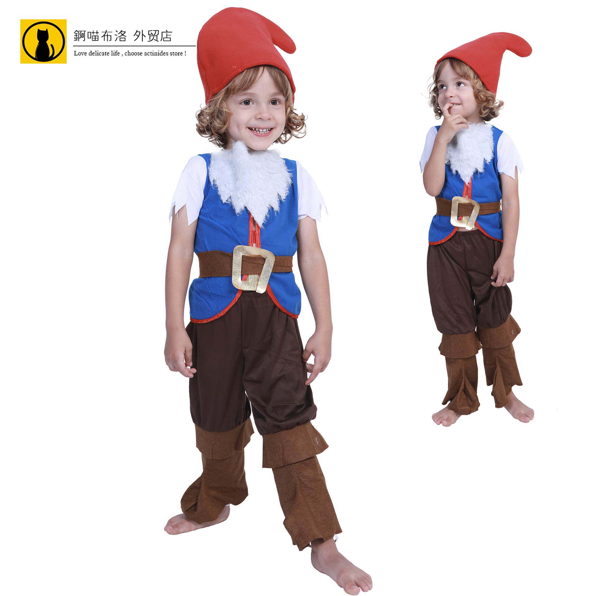 迪士尼cosplay儿童 Halloween Elf cotume 精灵服装 小矮人表演服