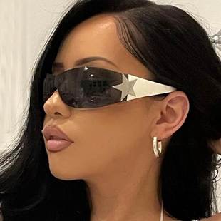 Rimless 欧美Y2K墨镜无框太阳镜千禧辣妹遮阳太阳眼镜 Sunglasses