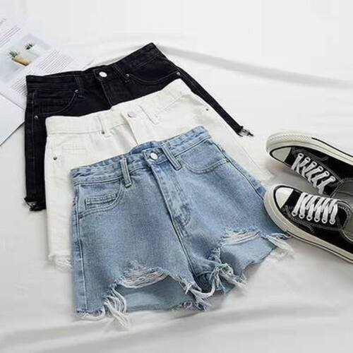 破洞高腰牛仔短裤女2022summer women fashion hole jeans shorts