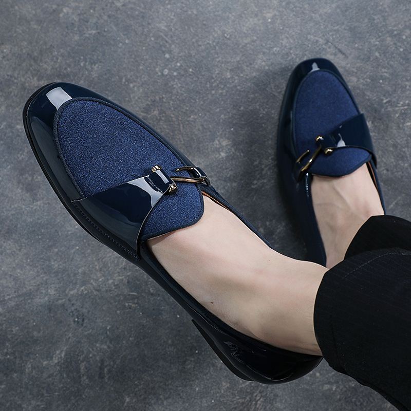 尖头搭扣皮鞋休闲PU男鞋Pointed leisure men leather shoes37-48