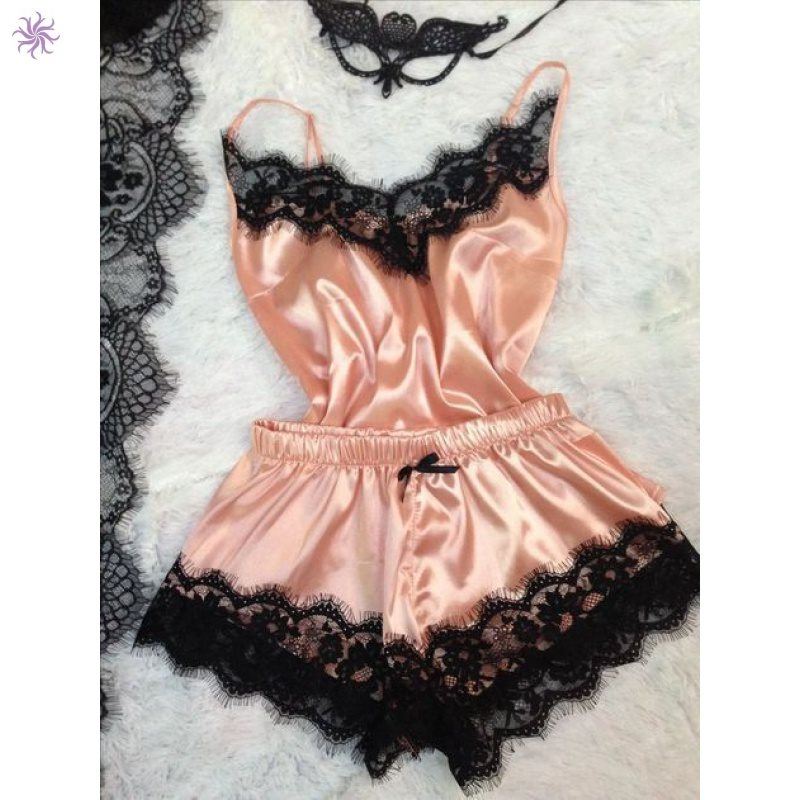 women sexy lace pajamas set hot nighty lady sleepwear