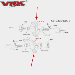 VRX瑞之浩1 10遥控模型车零配件1m0915后轴座铝合金升级配件