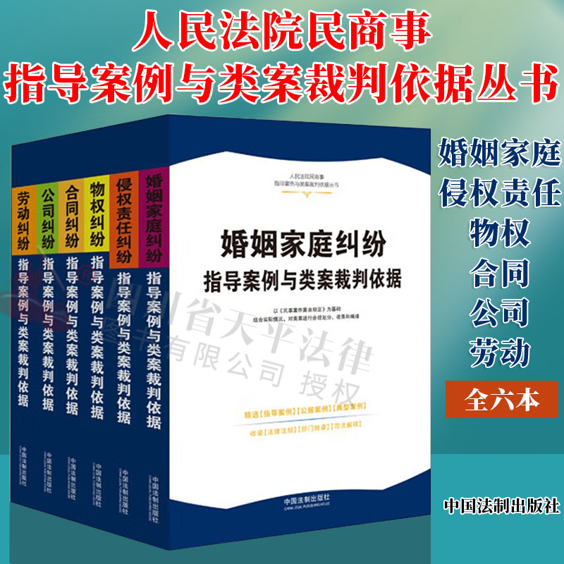 2023新书 六本套 人民法院民商事指导案例与类案裁判依据 婚姻家庭纠纷+合同+公司+物权+劳动+侵权纠纷指导案例与类案裁判依据