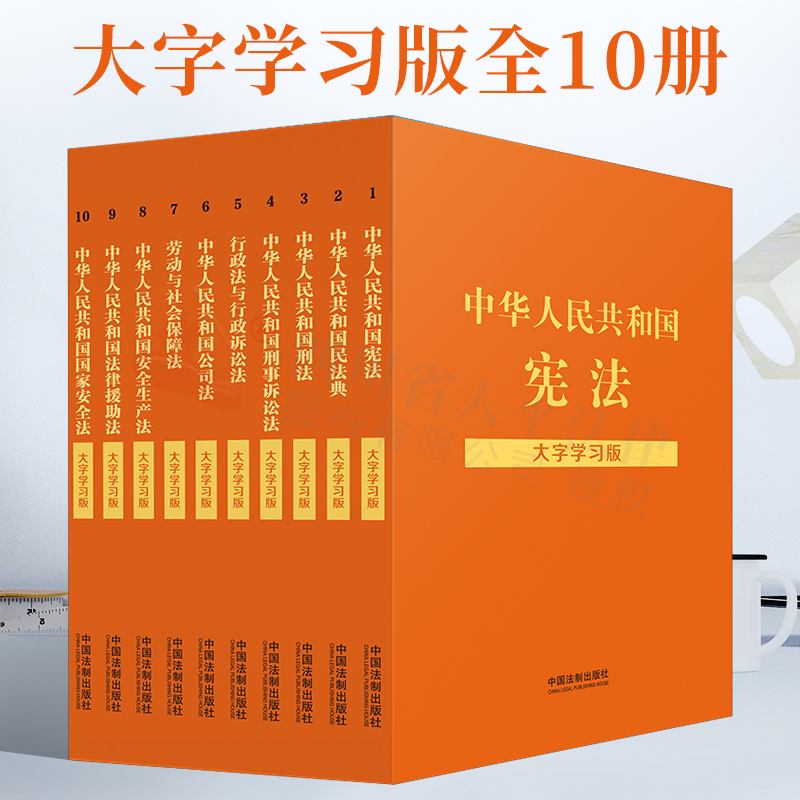 大字学习版10册 宪法+民法典+刑法+刑事诉讼法+行政法与行政诉讼法+公司法+劳动与社会保障法+安全生产法+法律援助法+国家安全法