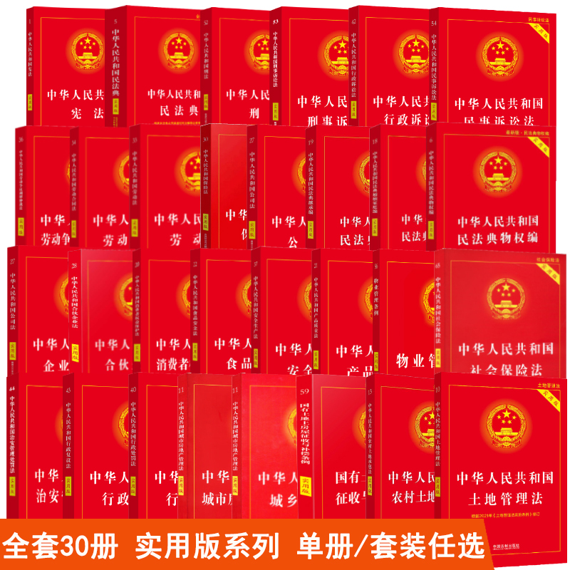 【全套30册】2025适用中华人民共和国民法典宪法刑法典实用版劳动法公司法民事刑事诉讼法治安管理处罚法保险法实用版法律书籍全套
