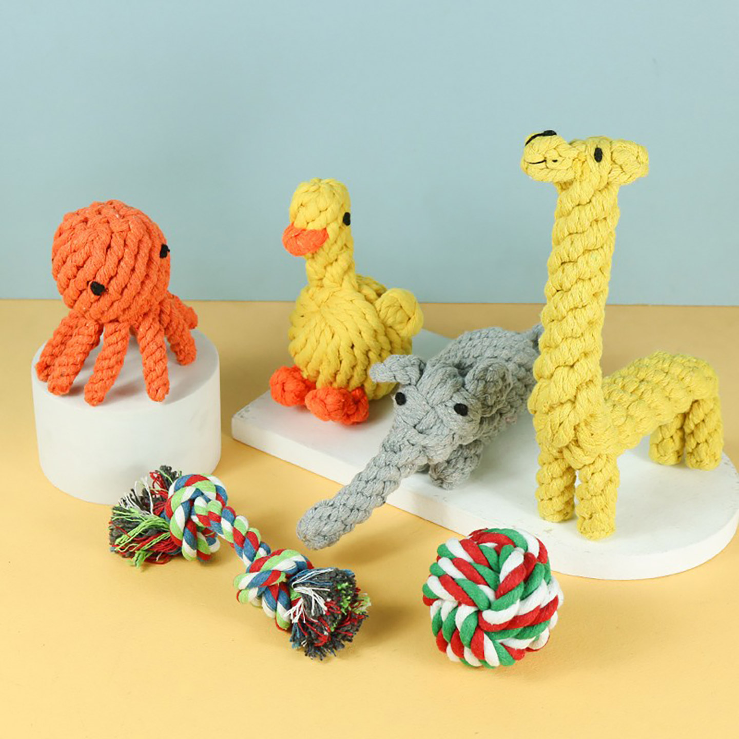 狗狗绳结玩具磨牙耐咬幼犬拔河