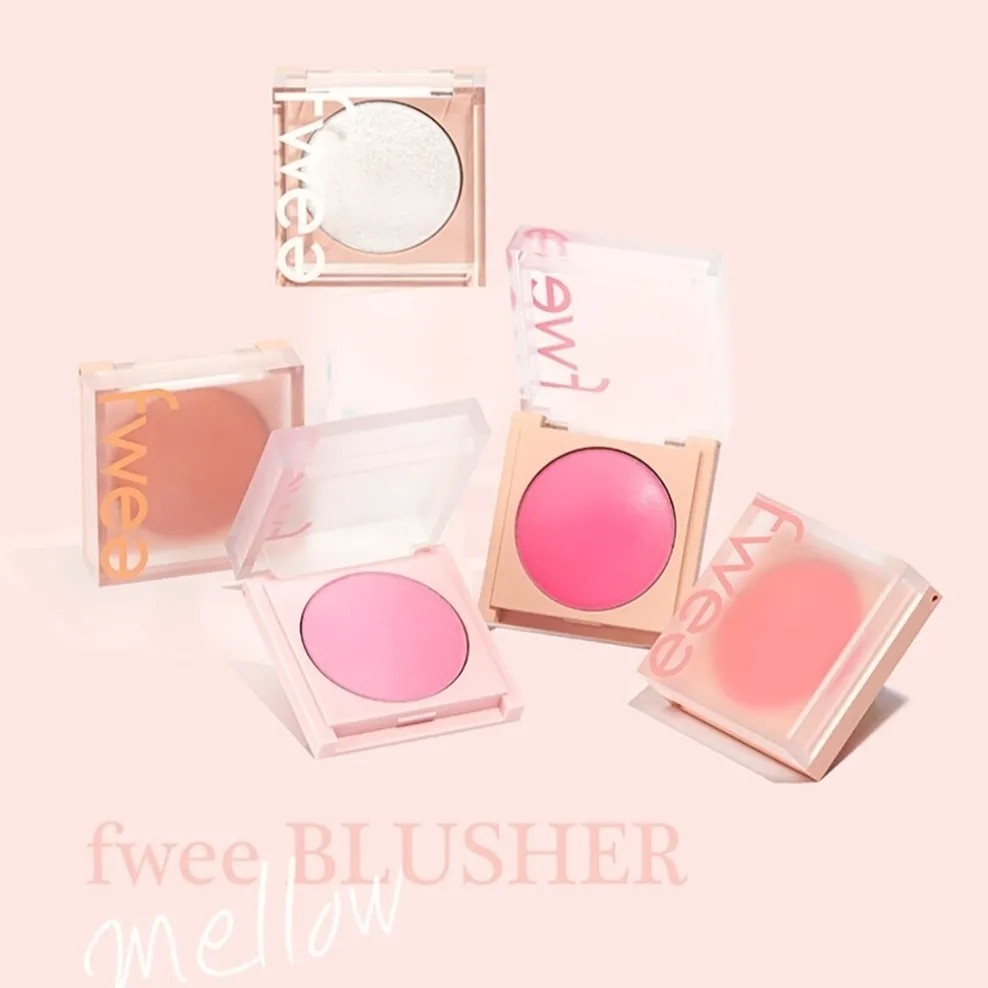 韩国Fwee柔润单色腮红膏粉色显气色持久不脱妆土豆泥质地可爱正品
