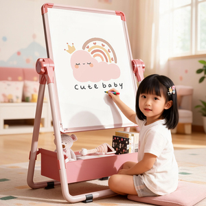 儿童无尘家用小黑板双面画板磁性支架式写字白板宝宝可擦涂鸦教学