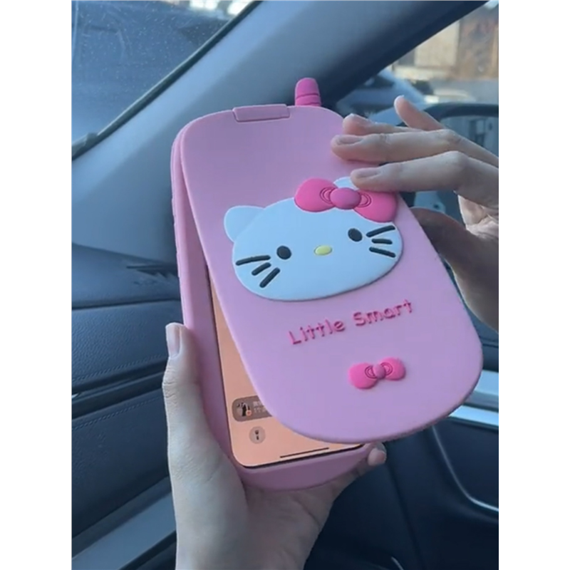 稀奇古怪的壳hellokitty苹果15promax翻盖iphone14promax小众不会撞壳超火高级全包防摔保护壳蓝