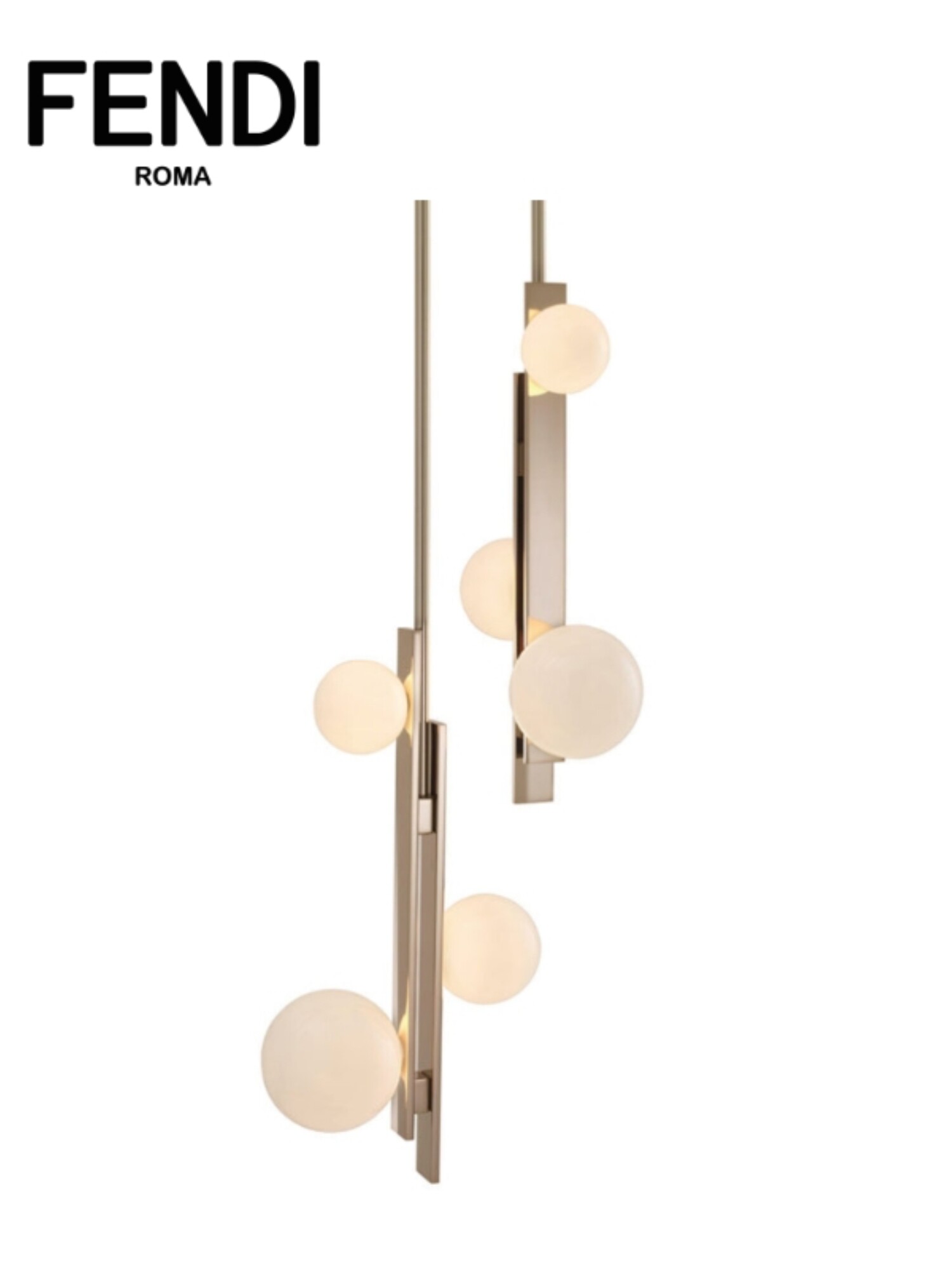 展厅芬迪吊灯 FENDI INFINITY-LINE-UP后现代轻奢玻璃不锈钢床头