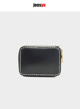 jousyu日本新禧马臀皮小钱包卡包拉链手工缝制手握包短零钱包植鞣