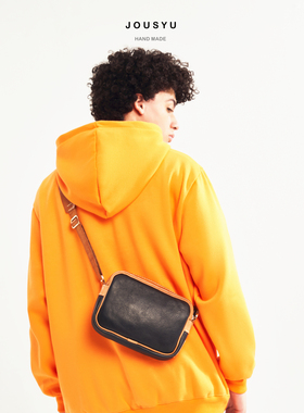 原创邮差包JOUSYU手工植鞣牛皮男女士斜挎包胸包单肩包北美鹿皮