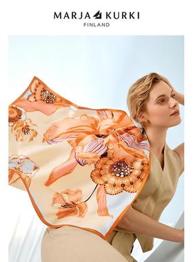 MARJAKURKI玛丽亚古琦双面真丝方巾丝巾女春秋新款围巾送妈妈女友