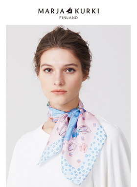 MARJAKURKI玛丽亚古琦真丝方巾丝巾女高级时尚领巾桑蚕丝围巾礼盒