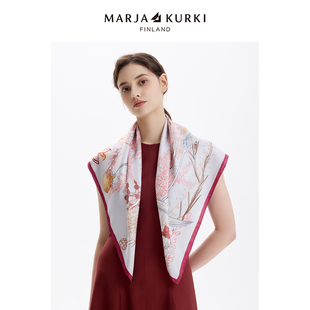 MARJAKURKI玛丽亚古琦真丝丝巾女轻奢高级感桑蚕丝大方巾围巾披肩
