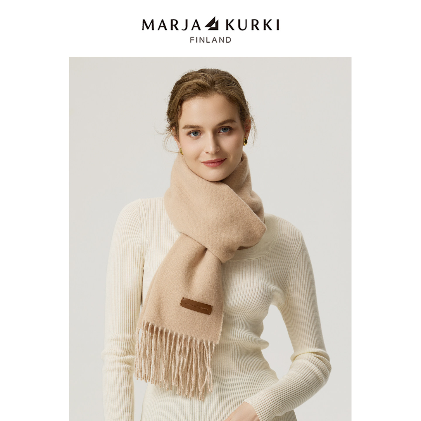 MARJAKURKI玛丽亚古琦双面山羊绒围巾妈妈款送长辈礼物高级感礼盒