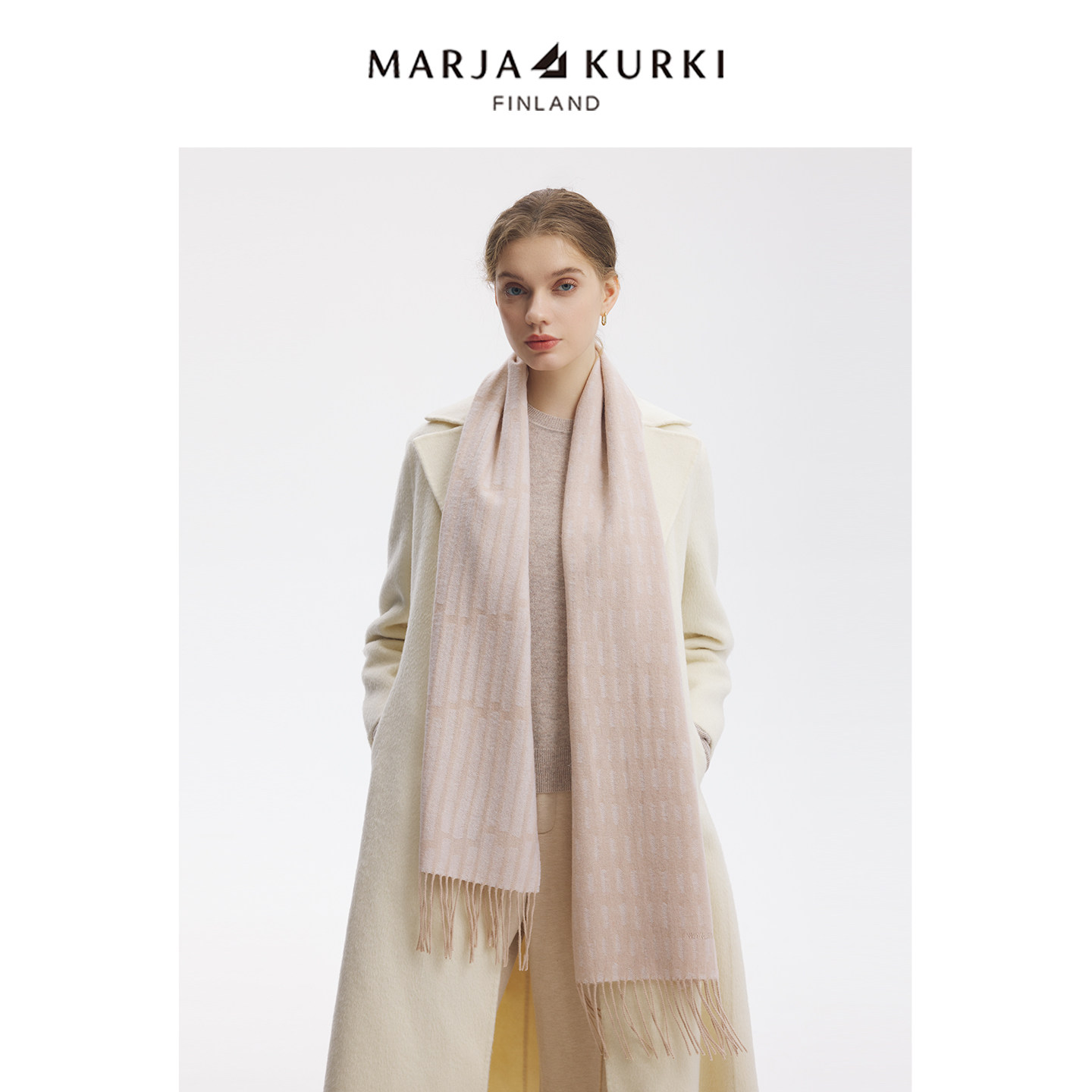 MARJAKURKI玛丽亚古琦山羊绒围巾女士冬季保暖羊毛围巾轻奢高级感